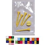 Value Poly Bag Pack w/ Five 2 1/8" Tees & 1 Marker