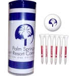 GolfBall Tube w/ 1 Ball & Six 2 3/4" Tees