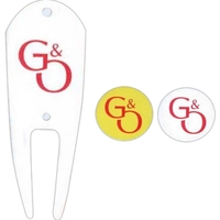 Golf Ball Tube w/ 2 GolfBalls, 6 Tees, 2 Markers & 1 Fixer