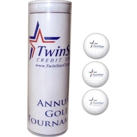 Three golf balls with 1-4 color imprint in tube with printed... from ASI...