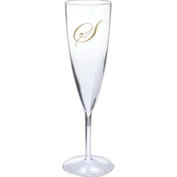 One piece champagne flute, 6 oz, crystal styrene plastic. BPA free.... from...