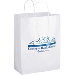 White Kraft Paper Shopper Bag - Flexo Ink
