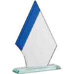 Clear Jade and Blue Sapphire Glass Award