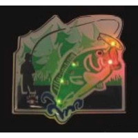 Custom fishing scene flash lapel pin with flashing light.... from ASI 36988...