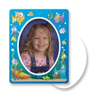 Magnet 30 Mil - Oval Center Ocean Picture Frame - Full Color