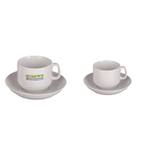 6oz White Cappuccino and Saucer Set