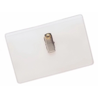 Single pocket badge holder, opens from with top, includes bulldog clip.......