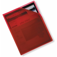 Translucent vinyl presentation folder features a soft cover and has clear......