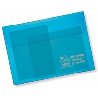 Translucent document holder is an envelope style construction with 4" flap......