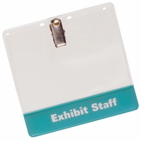 Single pocket badge holder with extension opens from the top, included......