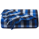 Blue Plaid Bamboo Throw Blanket