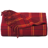 Red plaid bamboo throw blanket with whip stitch edge.... from ASI 98085 Wolfmark
