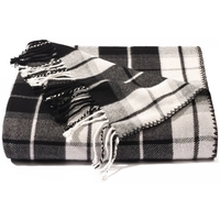 Black & White Plaid Bamboo Throw Blanket