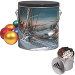 Imprinted One Gallon Tin with Chocolate and Yogurt Pretzels