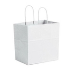 White Kraft Shopping Bag (8" x 4" x 8")
