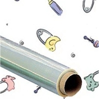 Stock Baby Pins Pattern on Clear Film Cellophane Rolls
