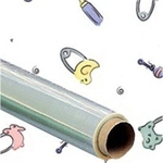 Stock Baby Pins Pattern on Clear Film Cellophane Rolls