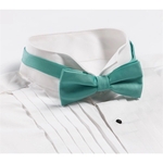 Teal Banded Bow Tie