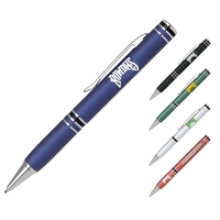 Aluminum twist action ballpoint pen with shiny chrome accents.... from ASI...
