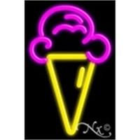 20" x 13" x 3" Ice Cream logo economic neon sign,... from ASI 30442 Above &...