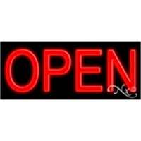 10" x 24" x 3" Open economic neon sign, mounted on... from ASI 30442 Above &...