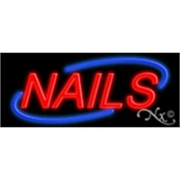10" x 24" x 3" Nails economic neon sign, mounted on... from ASI 30442 Above &...