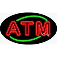 17" x 30" x 3" oval-shaped neon sign with flashing lights;... from ASI 30442...