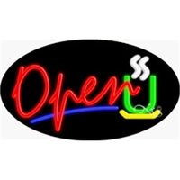 17" x 30" x 3" oval-shaped neon sign with flashing lights;... from ASI 30442...