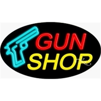 17" x 30" x 3" oval-shaped neon sign with flashing lights;... from ASI 30442...