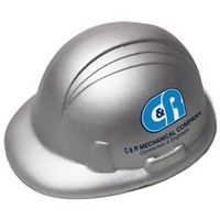 Stress Reliever in shape of Silver colored Hard Hat.... from ASI 74779 O & S...