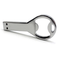 Silver metal bottle opener that's also a USB drive; offered in... from ASI...