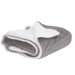 Gray Sherpa Throw Blanket
