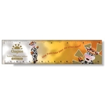 6" Ruler White Plastic .020 PVC Full Color Imprint
