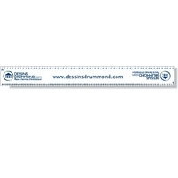 White Gloss Flexible .020 PVC Plastic Rulers. Screen-printed in spot...