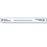 12" Ruler White Plastic .020 PVC Spot Color Imprint