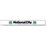 12" Ruler White Plastic .020 PVC Full Color Imprint