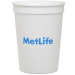 Smooth White 12 Ounce Plastic Stadium Cup