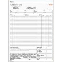 8 1/2" x 11" two-part carbonless estimate form.... from ASI 52493 Ennis Inc