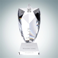 Rising Star Clear Slant Base Crystal Award