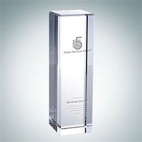 Crystal Glass Rectangular Column Award