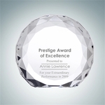 Crystal Glass Gem-Cut Circle Award