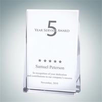 Crystal Glass Vertical Rectangle Plaque