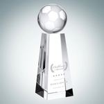 Crystal Glass Soccer Ball with Tall Base