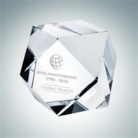 Hexagon Crystal Glass Paperweight
