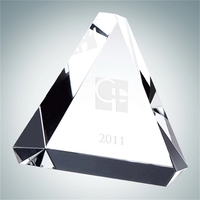 Beveled Triangle Crystal Glass Paperweight