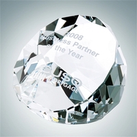 Clear Duet Crystal Glass Round