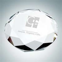 Octagon Crystal Glass Paperweight