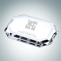 Beveled Rectangle Crystal Glass Paperweight
