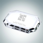 Beveled Rectangle Crystal Glass Paperweight