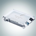 Beveled Crystal Glass Rectangle Paperweight